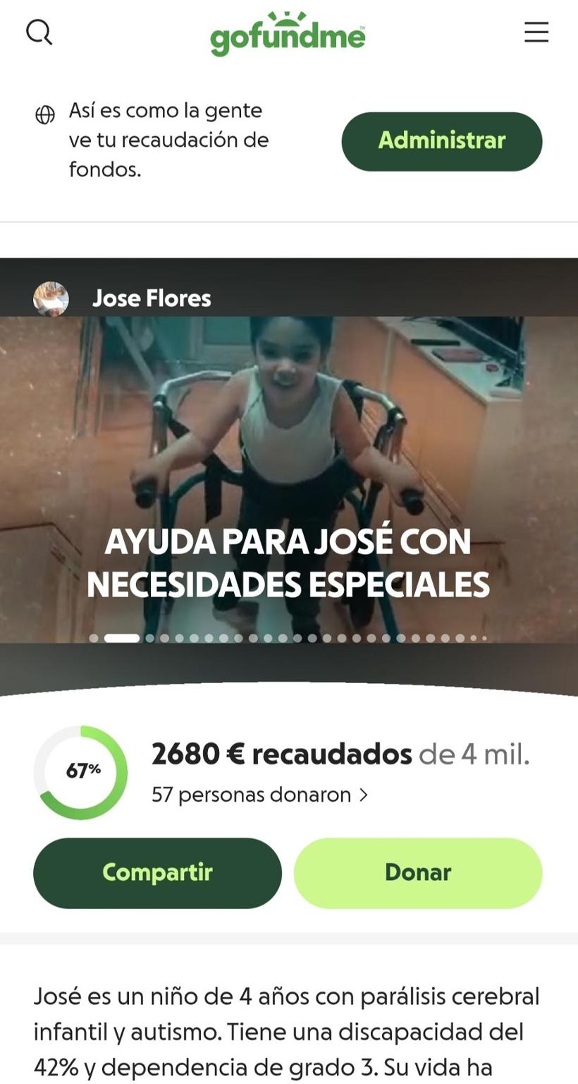 AYUDA PARA JOSÉ CON NECESIDADES ESPECIALES