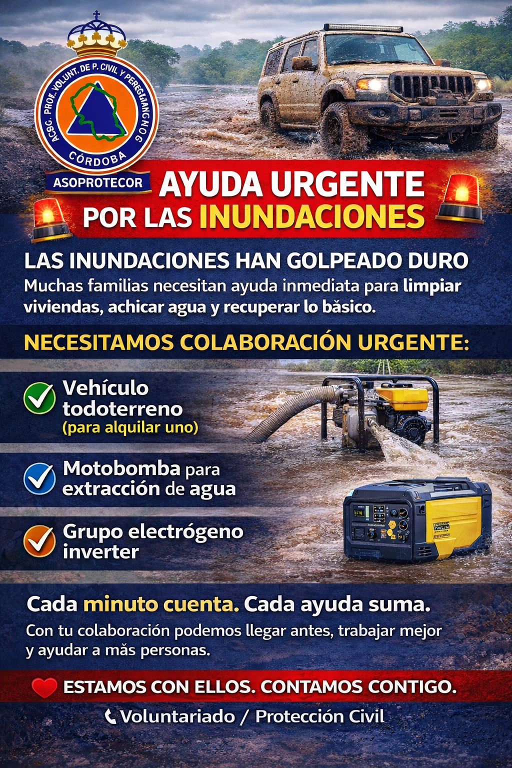AYUDA URGENTE POR LAS INUNDACIONES