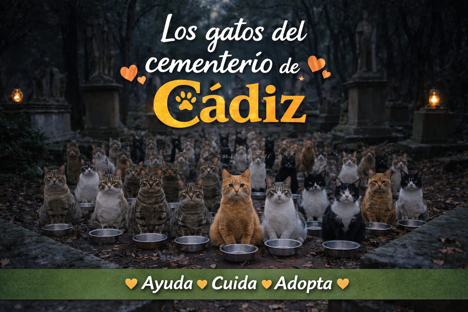 Gatos del cementerio de Cádiz